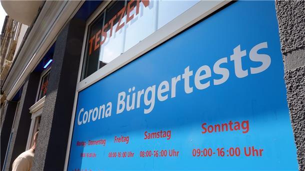 Corona-Teststation in Thüringen.