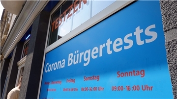 Corona-Teststation in Thüringen.