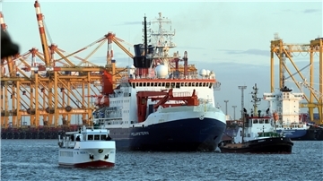Da ist sie: Die „Polarstern“ ist zurück im Heimathafen Bremerhaven.