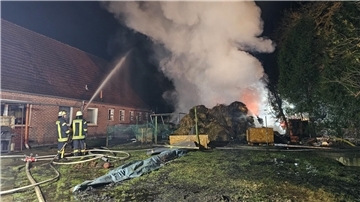 Das Bild verdeutlicht die große Nähe der Flammen zum Gebäude.