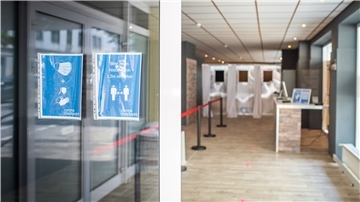 Das Corona-Testzentrum in der Bremerhavener Innenstadt.