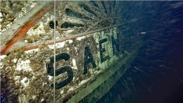 Das Dampfschiff „Säntis“ auf dem Grund des  Bodensees.