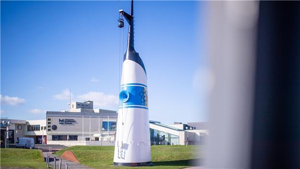 Schornstein vor dem Deutschen Schifffahrtsmuseum
