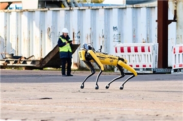 Ein Roboter-Hund im Hafeneinsatz