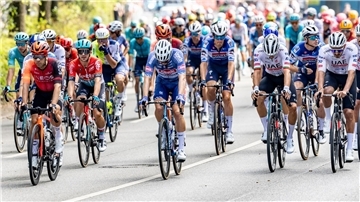 Das Fahrerfeld startet bei den Cyclassics an der Hamburger Außenalster.