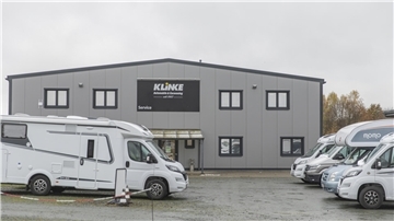 Das Firmengelände von Klinke Caravaning in Loxstedt-Stotel.