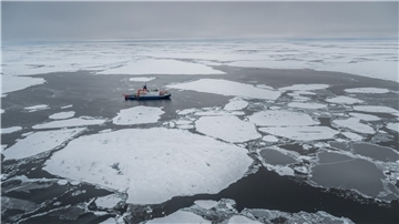 Forschungsschiff "Polarstern" am Nordpol
