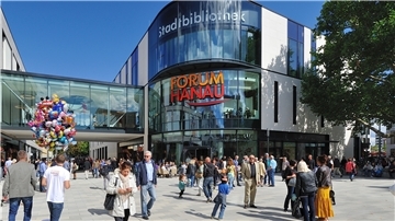 Das Forum am Hanauer Freiheitsplatz, fertiggestellt 2015, war das Herzstück der großangelegten Neustrukturierung der Hanauer Innenstadt.