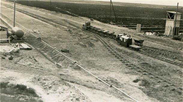 Das Foto zeigt den Autobahnbau nahe Sittensen. 