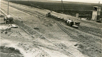 Das Foto zeigt den Autobahnbau nahe Sittensen. 