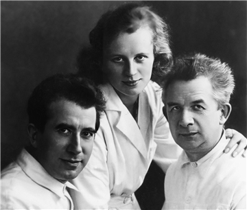 Georg (links), Grete und Gustav Thiele