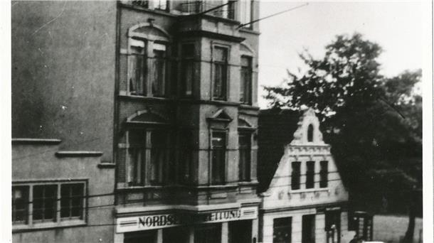 Das Gebäude der Nordwestdeutschen Zeitung in der Hafenstraße in den Jahren 1938/39.
