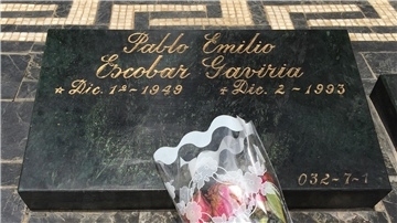 Das Grab von Drogenboss Pablo Escobar in Medellín.