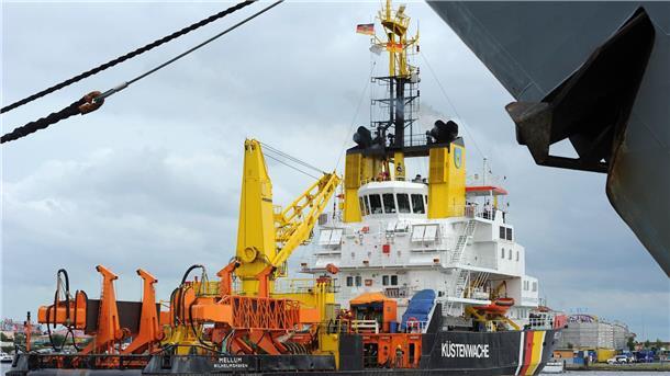 Das Mehrzweckschiff der Küstenwache „Mellum“.