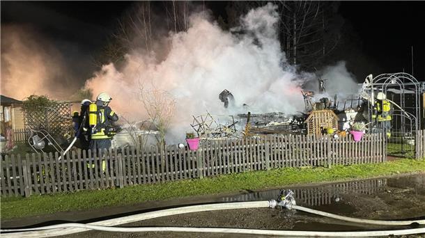 Das Mobilheim in Zeven brannte vollständig nieder.