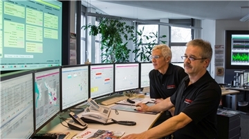 Blick in ein Netzleitcenter.
