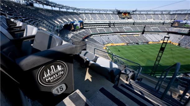 Verschärfte Sicherheitsmaßnahmen wegen Trump beim Finale Das noch leere Metlife Stadium vor dem Finale.