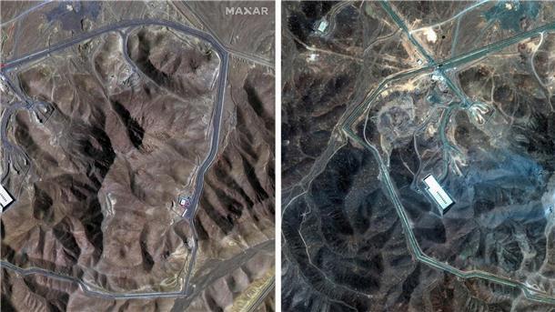 CIA: Angriff hat Irans Atomprogramm um Jahre zurückgeworfen Das Satellitenbild zeigt die mutmaßlichen Einschlaglöcher der massiven US-Bomben. Doch wie folgenreich war der Angriff tatsächlich? (Archivbild)