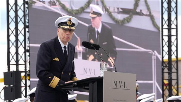 Korvette „Augsburg“ in Hamburg getauft Das Schiff wurde von dem Unternehmen NVL in Zusammenarbeit mit Thyssenkrupp Marine Systems gebaut.