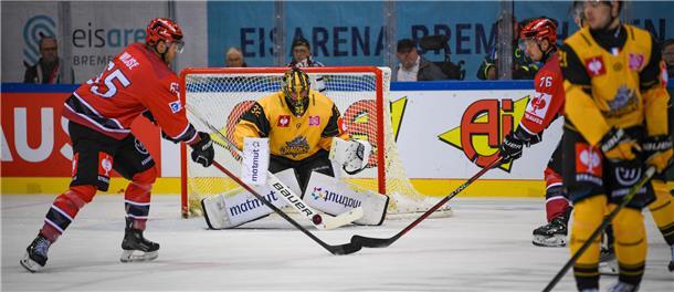 Das vierte CHL-Spiel der Fischtown Pinguins gegen die Rouen Dragons in der Eisar...