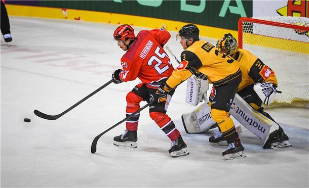 Das vierte CHL-Spiel der Fischtown Pinguins gegen die Rouen Dragons in der Eisar...