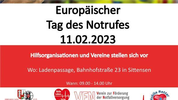 Das Werbeplakat für die Veranstaltung zum Tag des Notrufs.