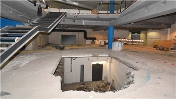 Das zentrale Element der Ausstellung „Wetterextreme“ soll eine Hubplattform sein, die die Besucher durch die Wetterereignisse bringt.