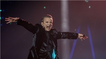 Dave Gahan mit seiner Band Depeche Mode beim Festival Primavera Sound Madrid 2023.