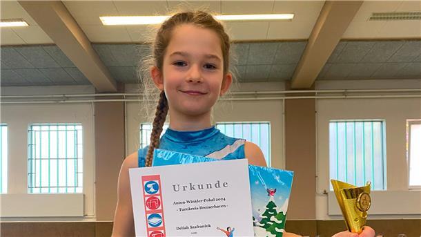 Deliah Szafraniuk gewinnt Pokal bei den Jüngsten Deliah Szafraniuk von der Leher TS setzte sich bei den jüngsten Turnerinnen durch.