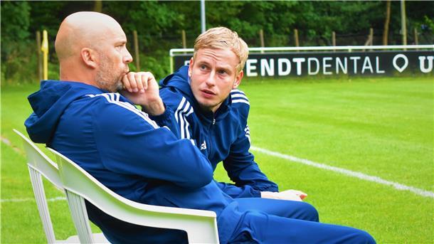 Dennis Ley, Trainer der Leher TS, und sein Assistent Stephen Zander