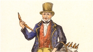 Aalweber, Hamburger Original aus Lehe (Bremerhaven), Farblithografie
