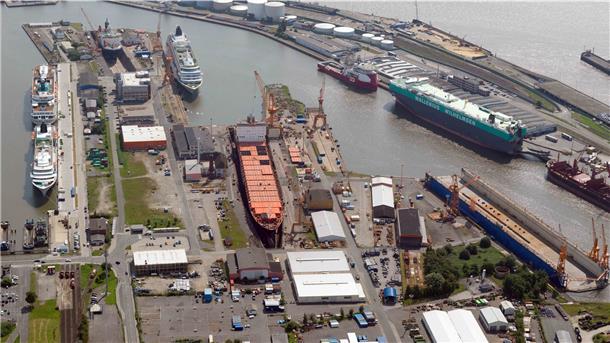 Die Lloyd Werft aus der Luft.