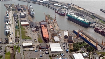 Die Lloyd Werft aus der Luft.
