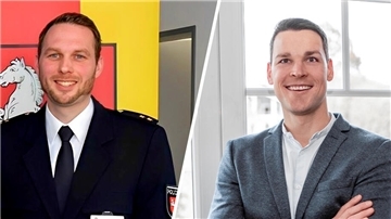 Der bisherige Kommissariatsleiter Henrik Hackmann (links) ist zum 1. Juli nach Oldenburg gewechselt. Sein Nachfolger Dominikus Wolking fängt im Oktober in Nordenham an.