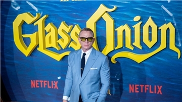 Der britische Schauspieler Daniel Craig bei der „Glass Onion“-Premiere in Madrid.