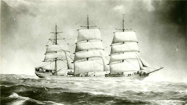 Ansicht des Segelschiffs Najade