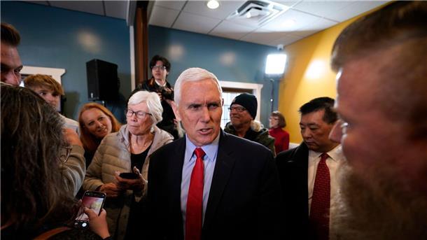 Der ehemalige US-Vizepräsident Mike Pence in Cedar Rapids, Iowa.