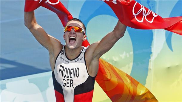 Der erste große Triumph von Jan Frodeno - 2008 gewinnt Jan Frodeno Olympia-Gold.