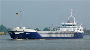 Der Frachter "Verity" sank nach einem Zusammenstoß in der Nordsee.