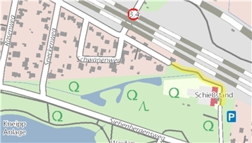 Der gelb markierte Bereich der Straße „Im Bruch“ wird erneuert und erleichtert zukünftig Radfahrenden die Fahrt auf diesem Abschnitt © Vermessungs- und Katasteramt Bremerhaven