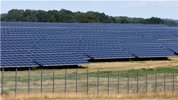 Das Foto zeigt einen großen Solarpark