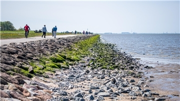 Der Grünstrand liegt nur ca. zweieinhalb Kilometer nordöstlich vom Stadtzentrum entfernt 
