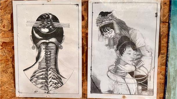 Bei den Langhalsfrauen von Chiang Rai: Kultur oder Kommerz? Der Hals wirkt durch die Messingringe länger - aber das ist eine Illusion.