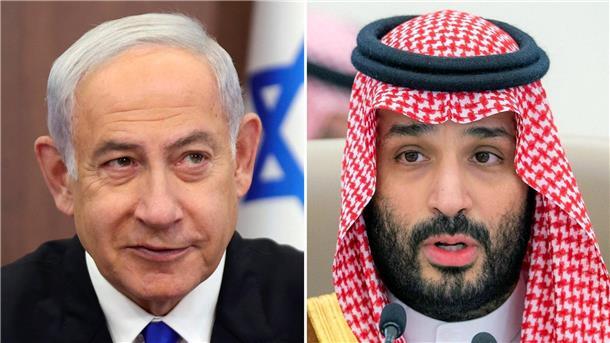 Saudi-Arabien und Israel nähern sich an Der israelische Ministerpräsident Benjamin Netanjahu (l) und der saudische Kronprinz Mohammed bin Salman. Saudi-Arabien und Israel nähern sich offenbar an.