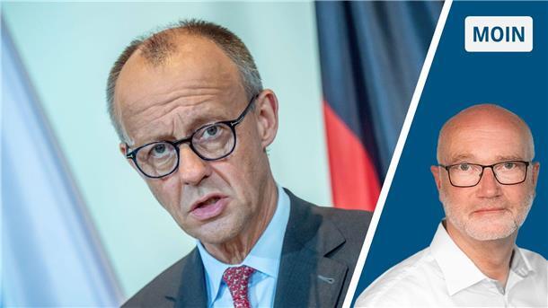Geteiltes Bild mit Kanzler Merz und Klaus Mündelein