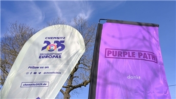 Der Kunst- und Skulpturenweg Purple Path verbindet die Orte in der Kulturhauptstadt und Region Chemnitz.