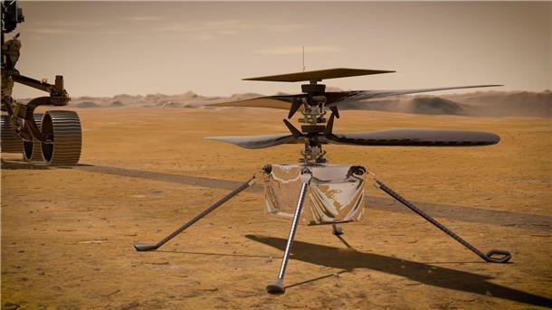 Mars-Helikopter „Ingenuity“ fliegt nicht mehr  Der Mars-Hubschrauber „Ingenuity“ war im Februar 2021 mit dem Rover „Perseverance“ auf dem Mars gelandet.