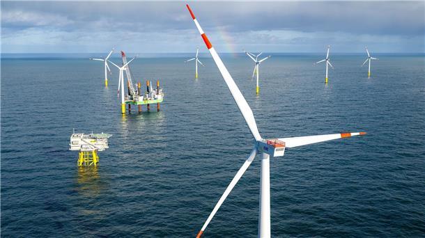 Der Offshore-Windpark Riffgat rund 15 Kilometer nördlich der Insel Borkum.