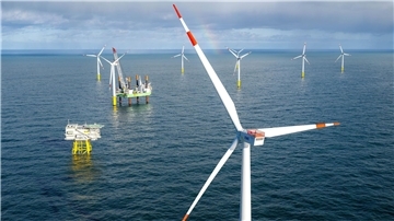 Der Offshore-Windpark Riffgat rund 15 Kilometer nördlich der Insel Borkum.