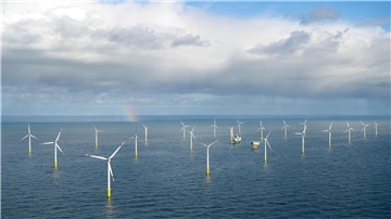 Der Offshore-Windpark Riffgat rund 15 Kilometer nördlich der Insel Borkum.